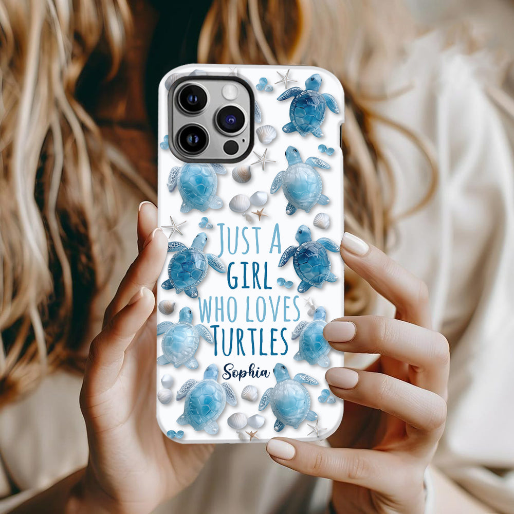 Just A Girl Who Loves Turtles - Personalized Turtle Full Print Phone Case