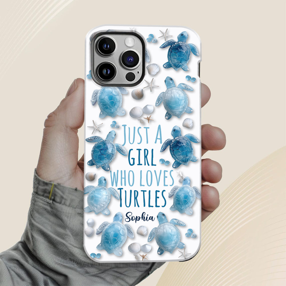Just A Girl Who Loves Turtles - Personalized Turtle Full Print Phone Case