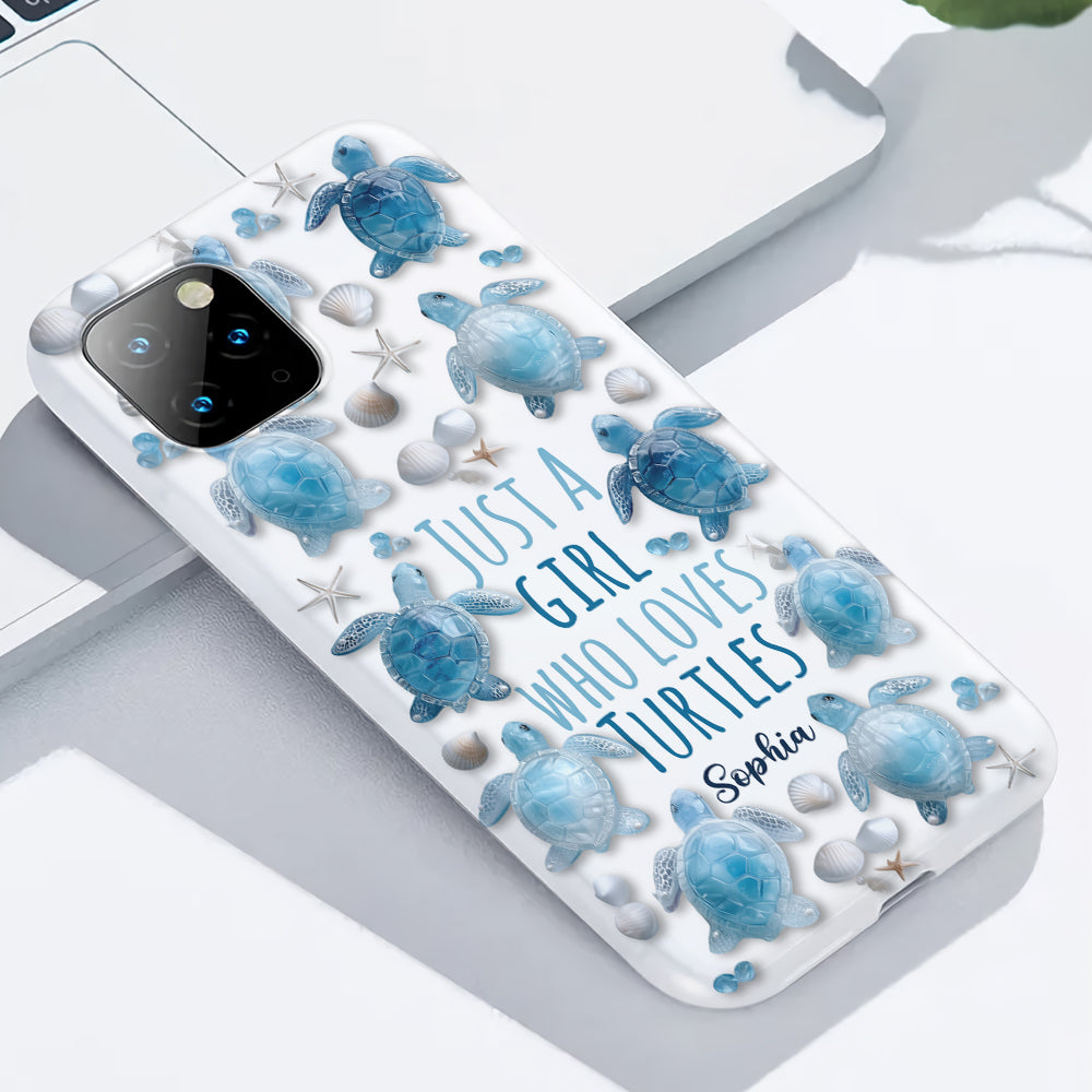 Just A Girl Who Loves Turtles - Personalized Turtle Full Print Phone Case