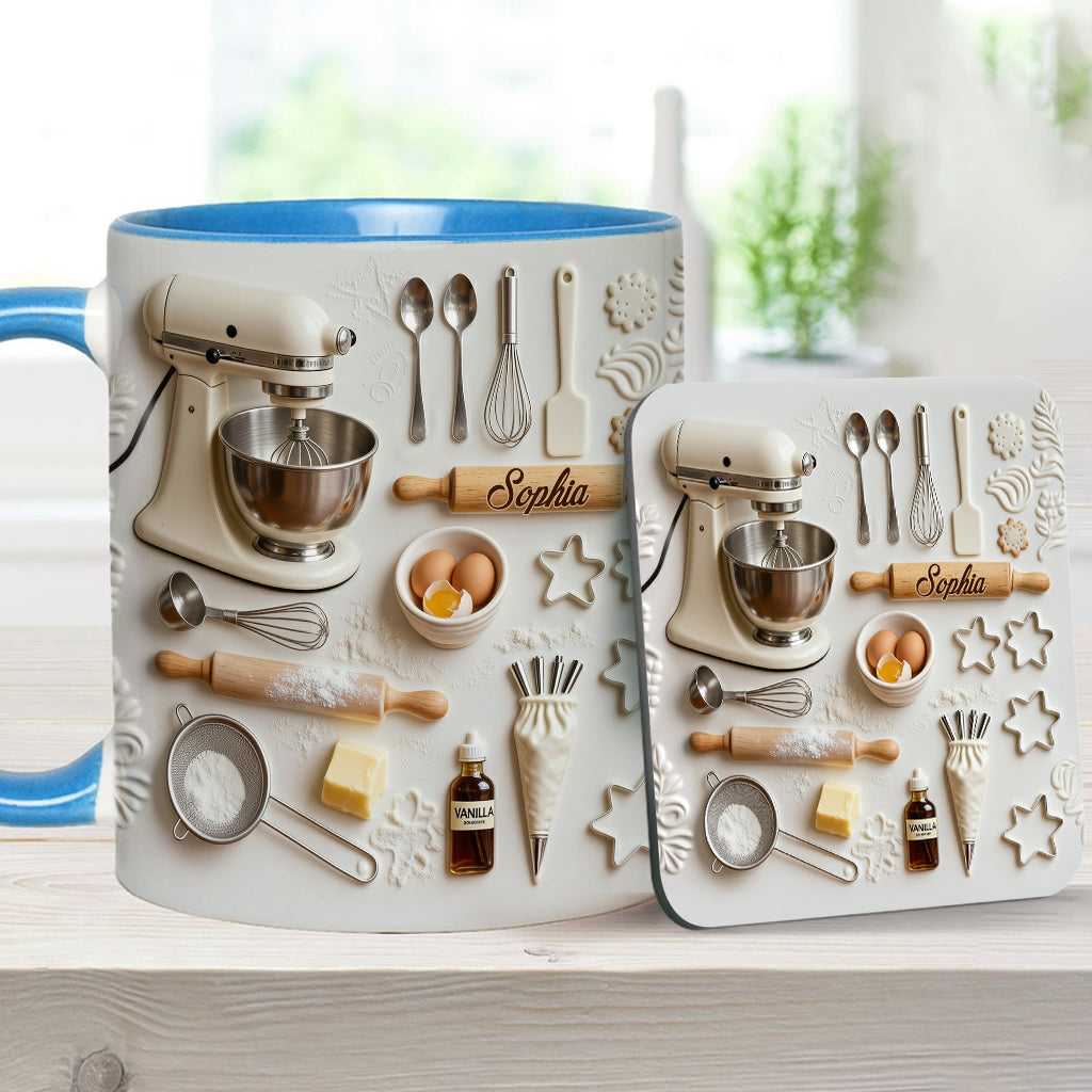 Love Baking - Personalized Baking Accent Mug & Coaster