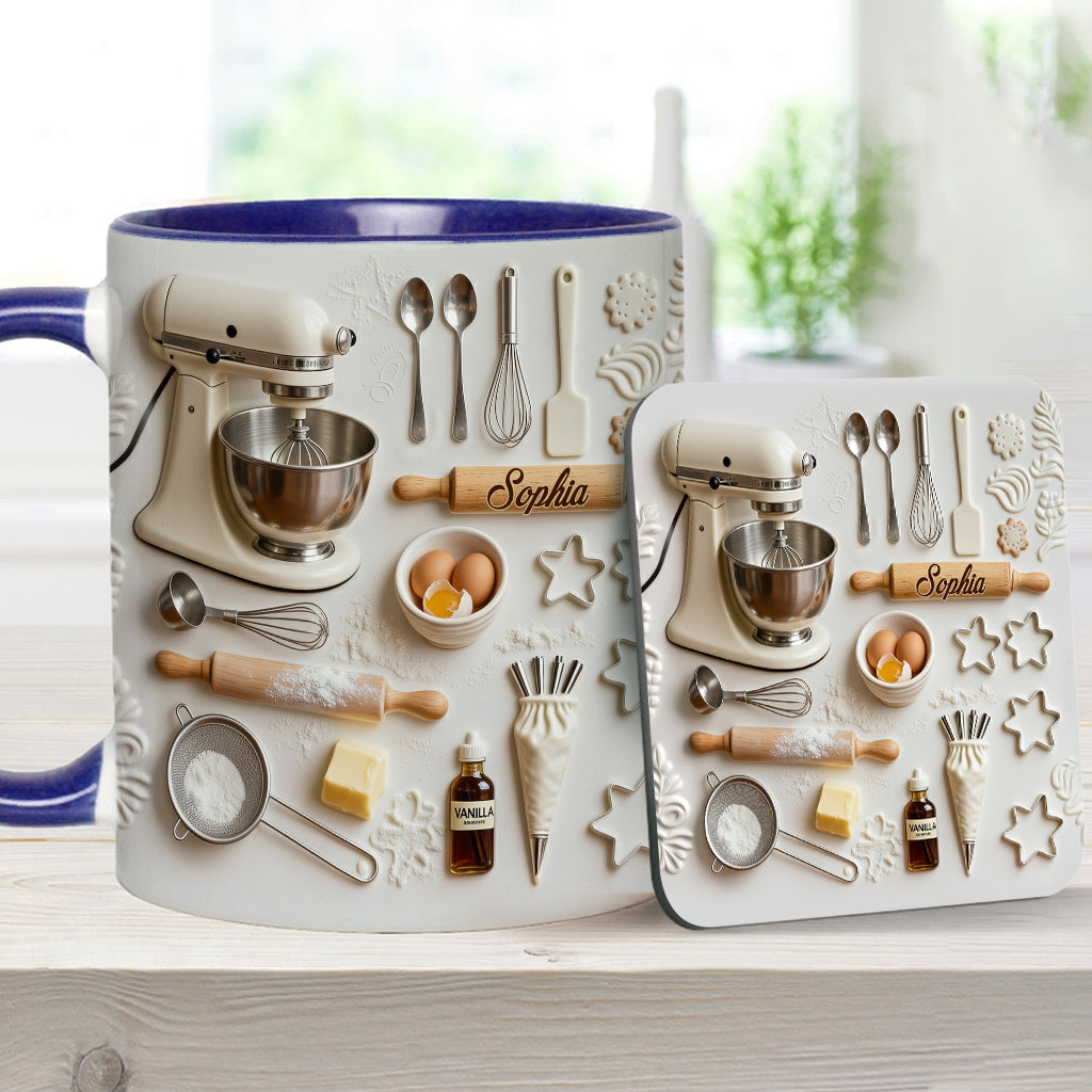 Love Baking - Personalized Baking Accent Mug & Coaster