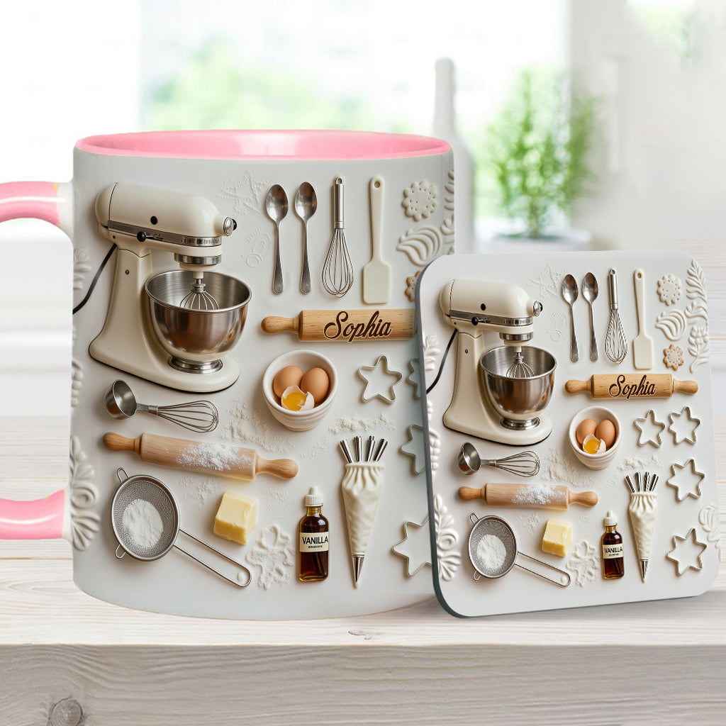Love Baking - Personalized Baking Accent Mug & Coaster