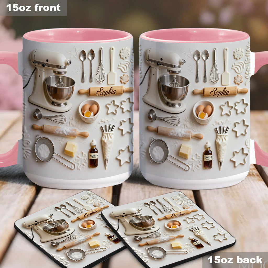 Love Baking - Personalized Baking Accent Mug & Coaster