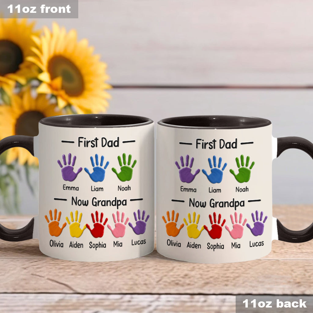 Zuerst Papa, jetzt Opa - Personalisierte Opa Akzent Tasse mit Geschenkbox