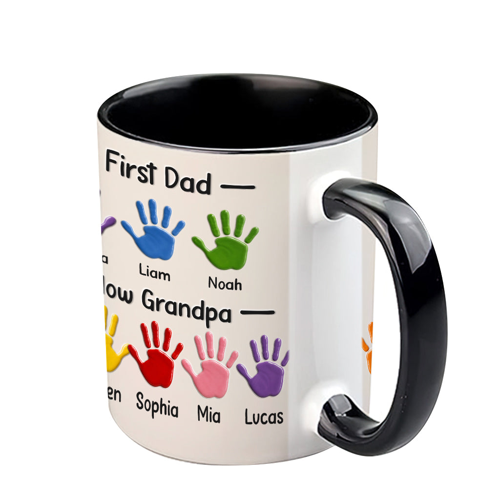 Zuerst Papa, jetzt Opa - Personalisierte Opa Akzent Tasse mit Geschenkbox
