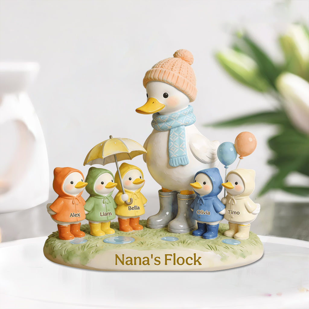 Grandma's Flock Gift For Mom, Nana - Personalized Grandma Custom Shaped Acrylic Plaque