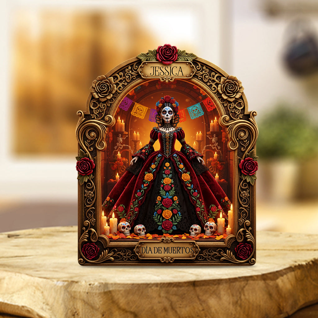 Día de Muertos, Day Of The Death - Personalized Latina Women Custom Shaped Acrylic Plaque
