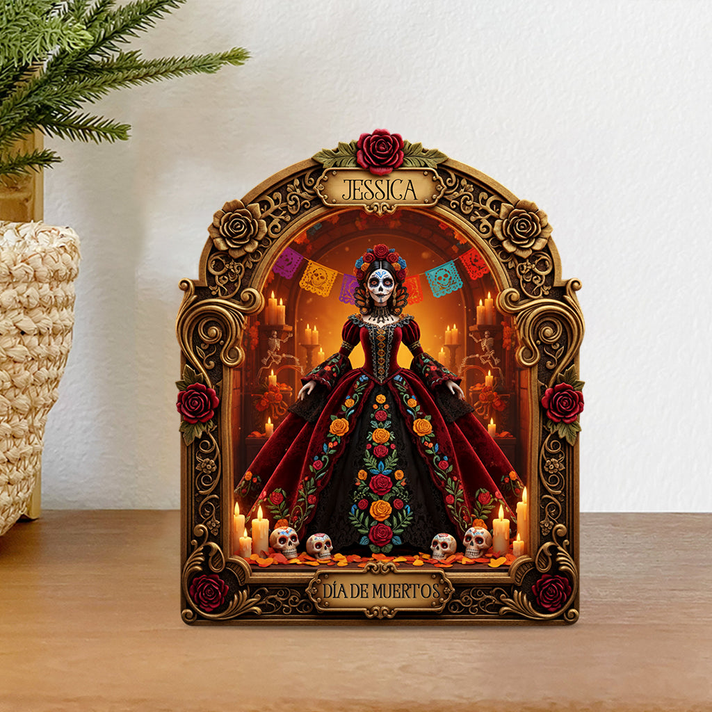 Día de Muertos, Day Of The Death - Personalized Latina Women Custom Shaped Acrylic Plaque