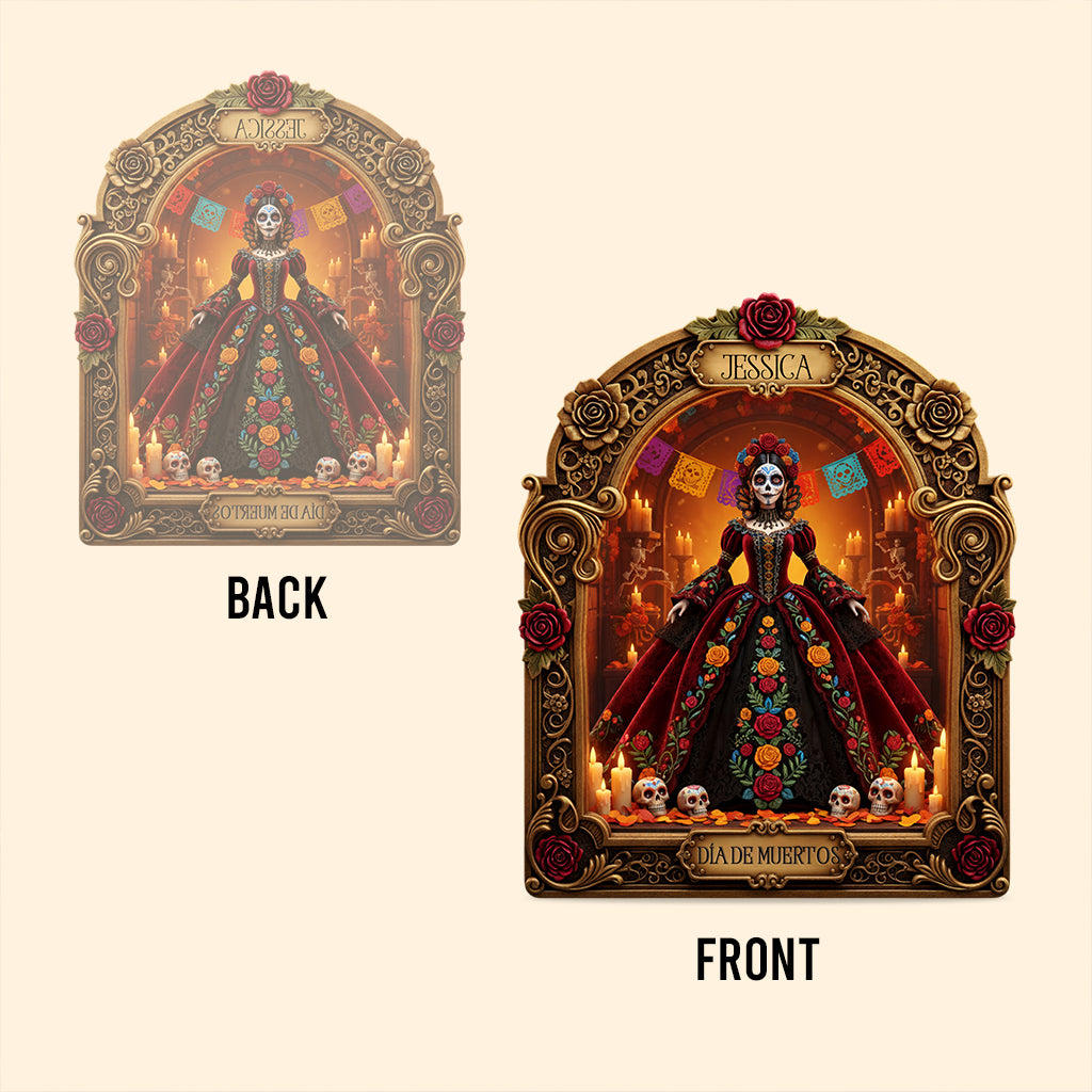 Día de Muertos, Day Of The Death - Personalized Latina Women Custom Shaped Acrylic Plaque