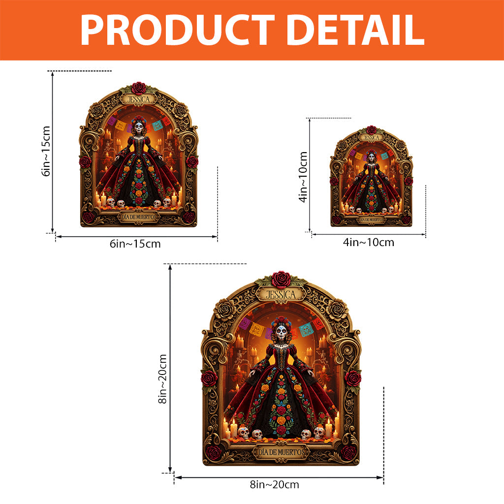 Día de Muertos, Day Of The Death - Personalized Latina Women Custom Shaped Acrylic Plaque