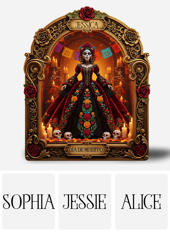 Día de Muertos, Day Of The Death - Personalized Latina Women Custom Shaped Acrylic Plaque
