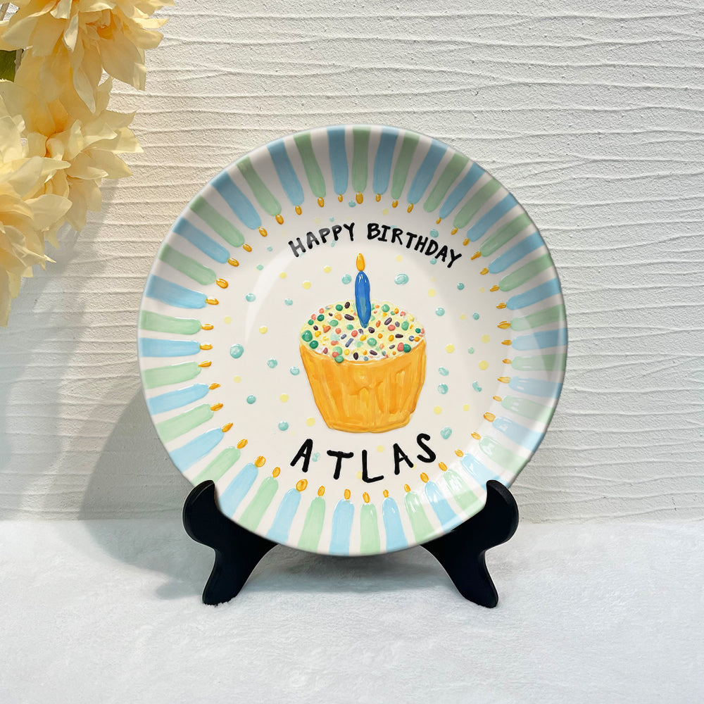 Happy Birthday - Personalized Birthday Ceramic Round Plate