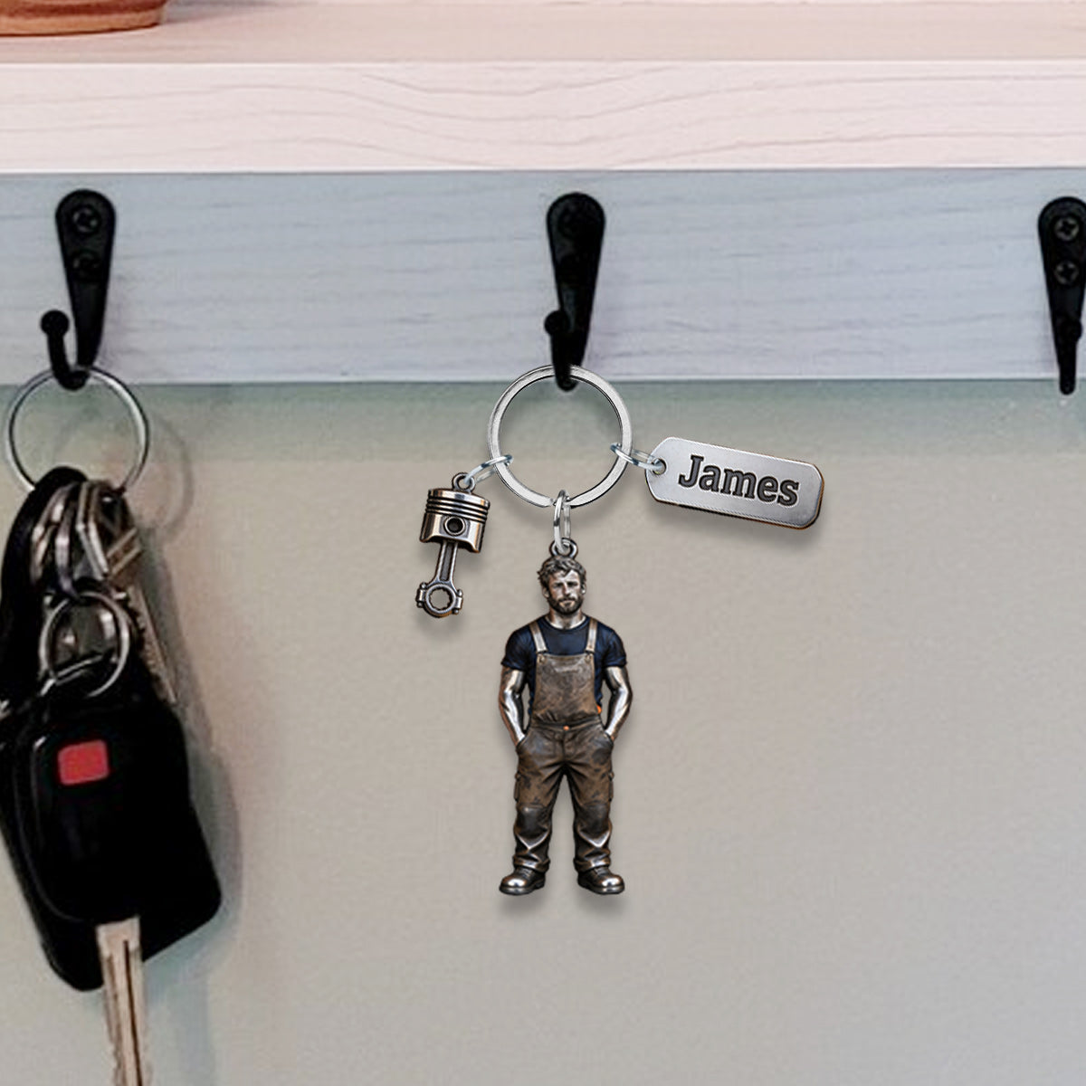 I Am The Warranty - Personalized Mechanic Keychain With Charms