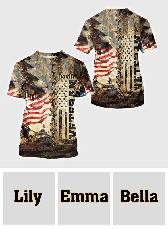 I Am A Veteran - Personalized Veteran All Over Shirt