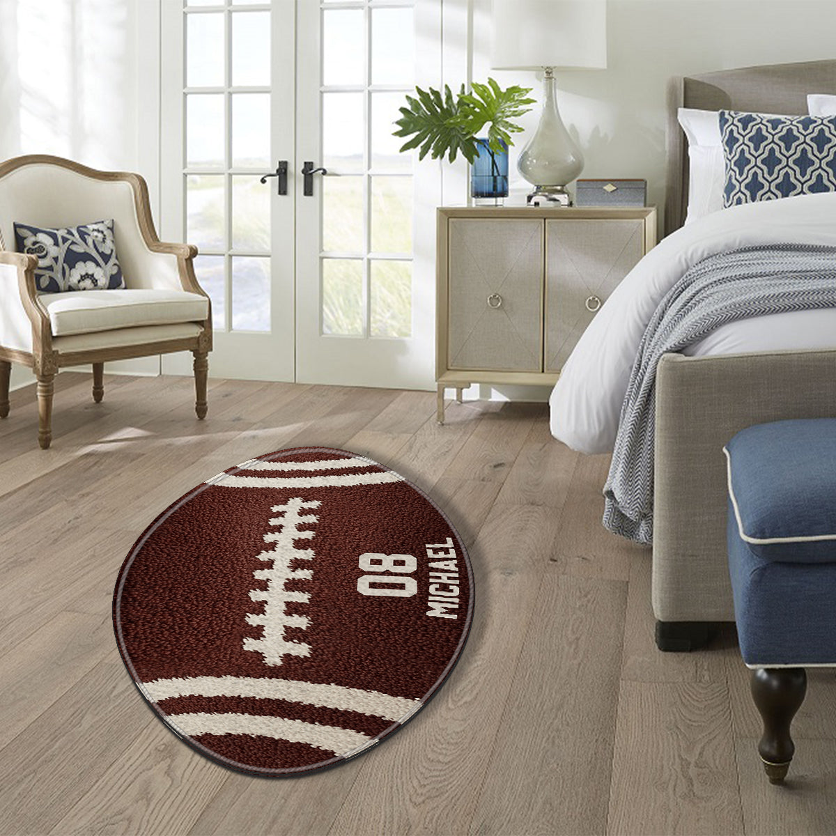 Football Player - Personalized Football Non-Slip Tufted Rug