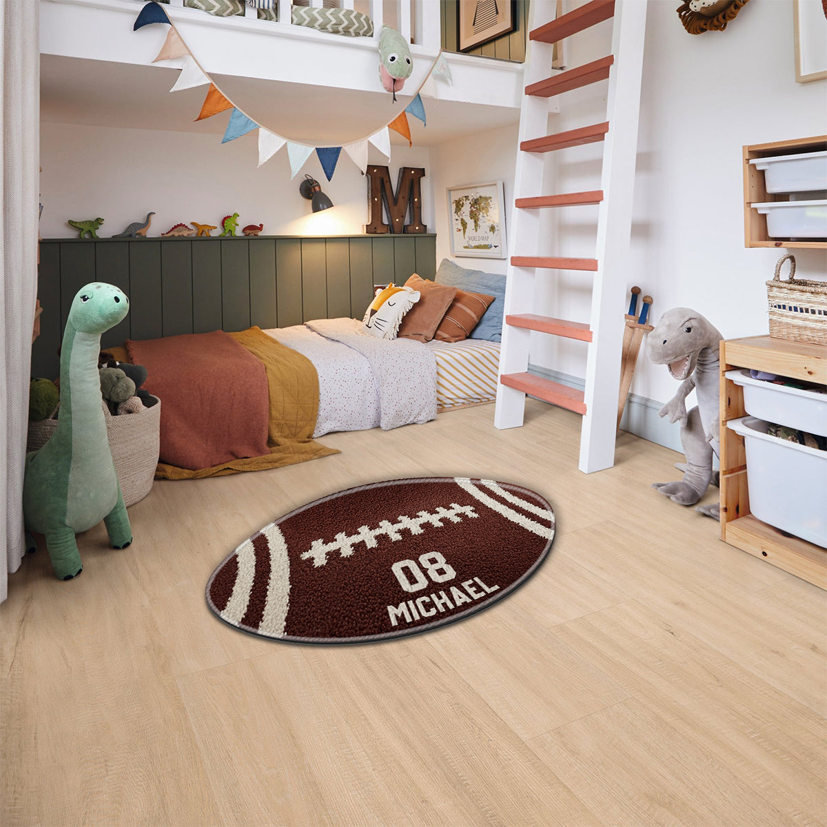 Football Player - Personalized Football Non-Slip Tufted Rug