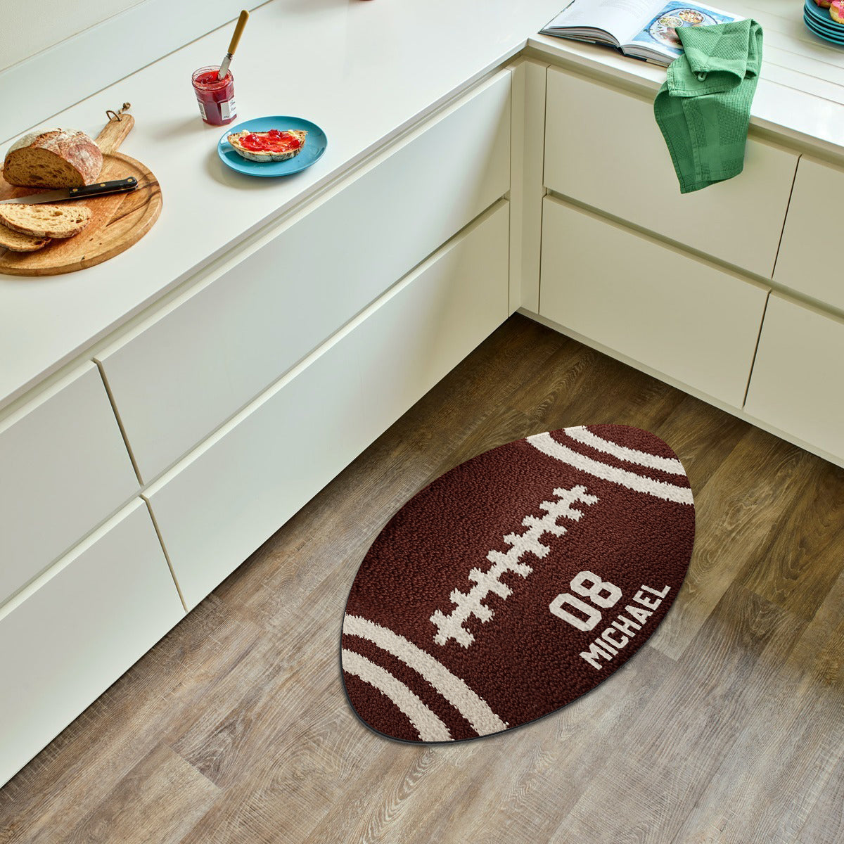 Football Player - Personalized Football Non-Slip Tufted Rug
