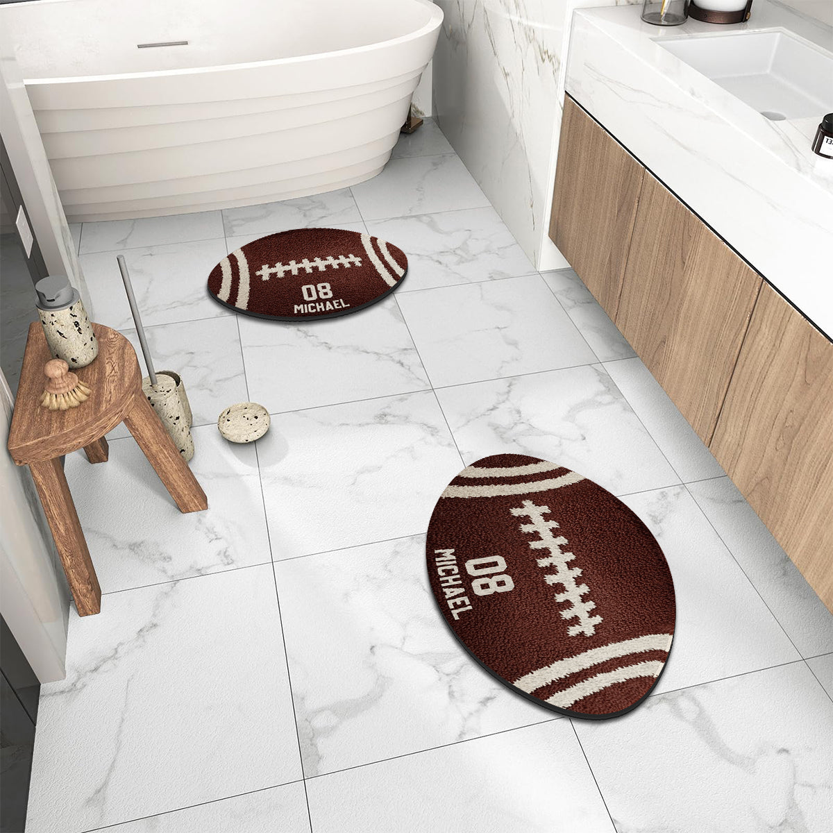 Football Player - Personalized Football Non-Slip Tufted Rug