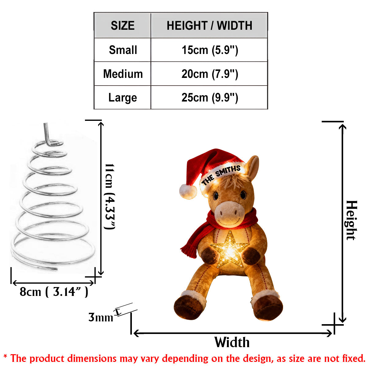 Merry Horsemas - Personalized Horse LED Light Tree Topper