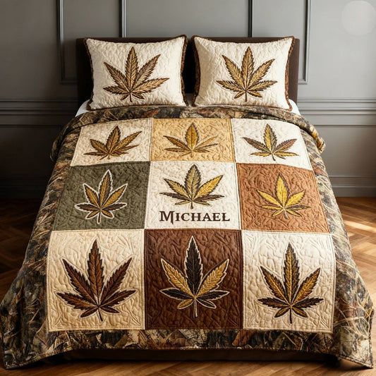 Magic Leaf - Personalized Weed Quilt Set
