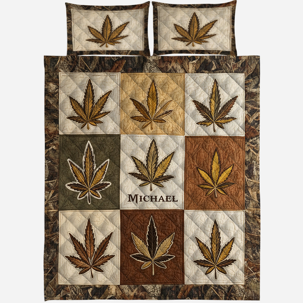 Magic Leaf - Personalized Weed Quilt Set