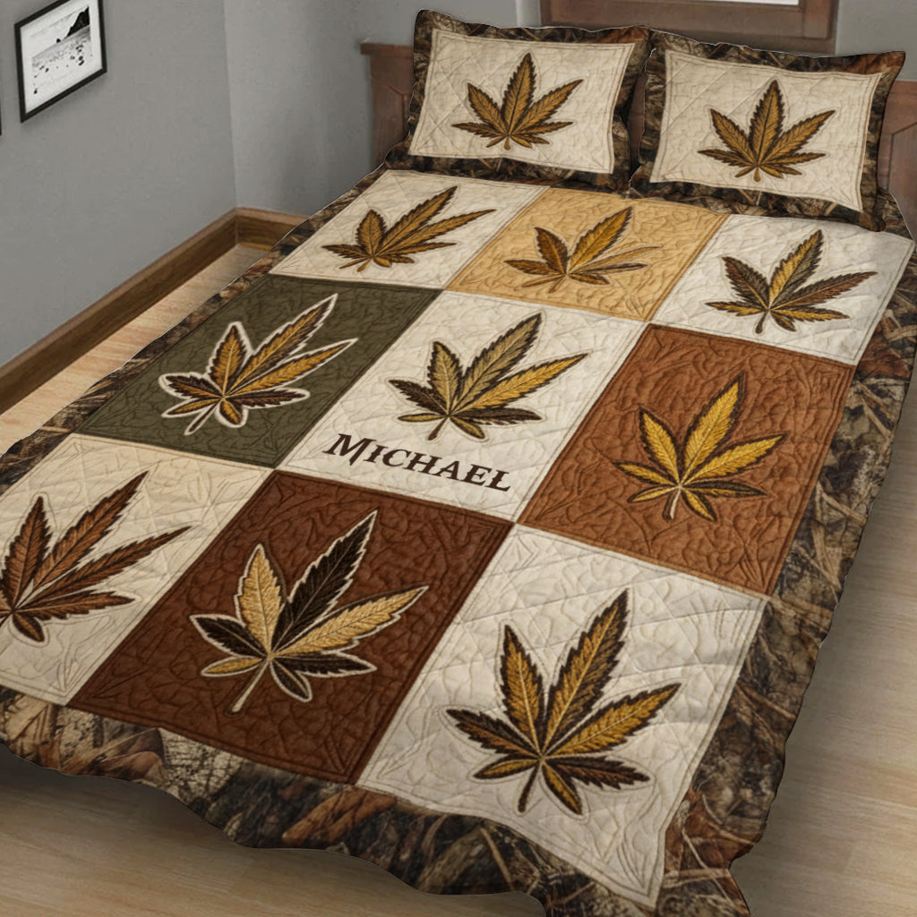 Magic Leaf - Personalized Weed Quilt Set