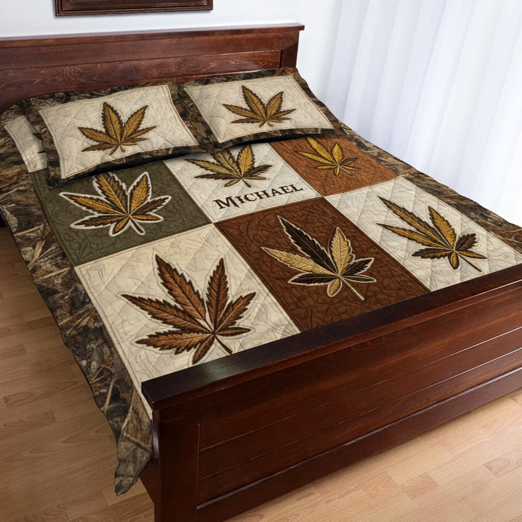 Magic Leaf - Personalized Weed Quilt Set