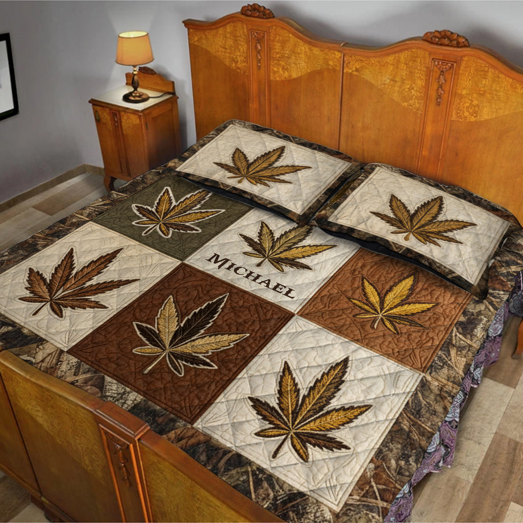 Magic Leaf - Personalized Weed Quilt Set