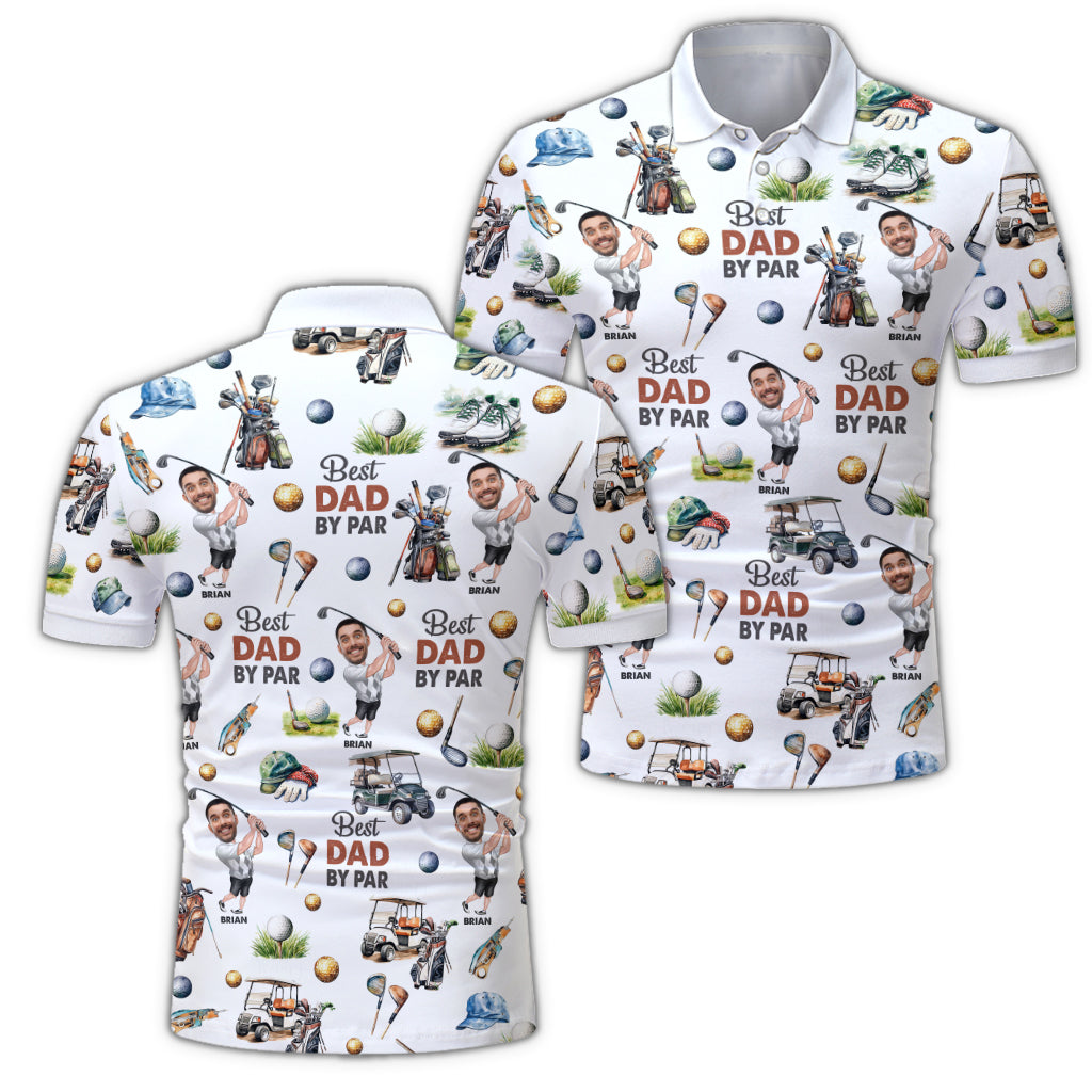 Meilleur papa golfeur selon le par - Polo de golf personnalisé