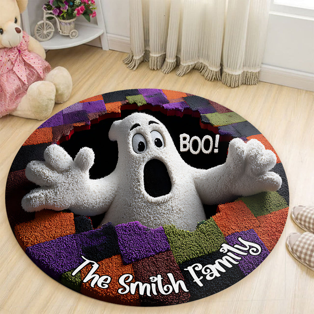 Boo! - Personalized Family Round Rug