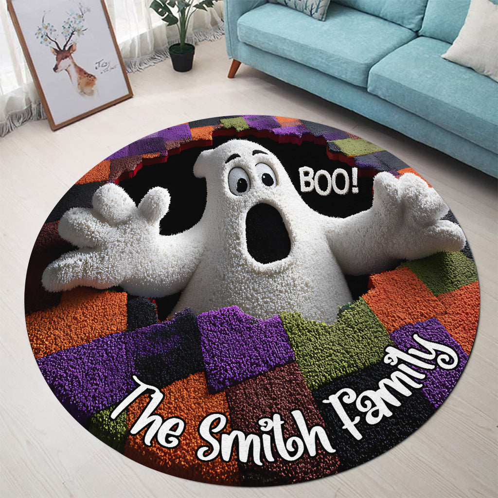Boo! - Personalized Family Round Rug