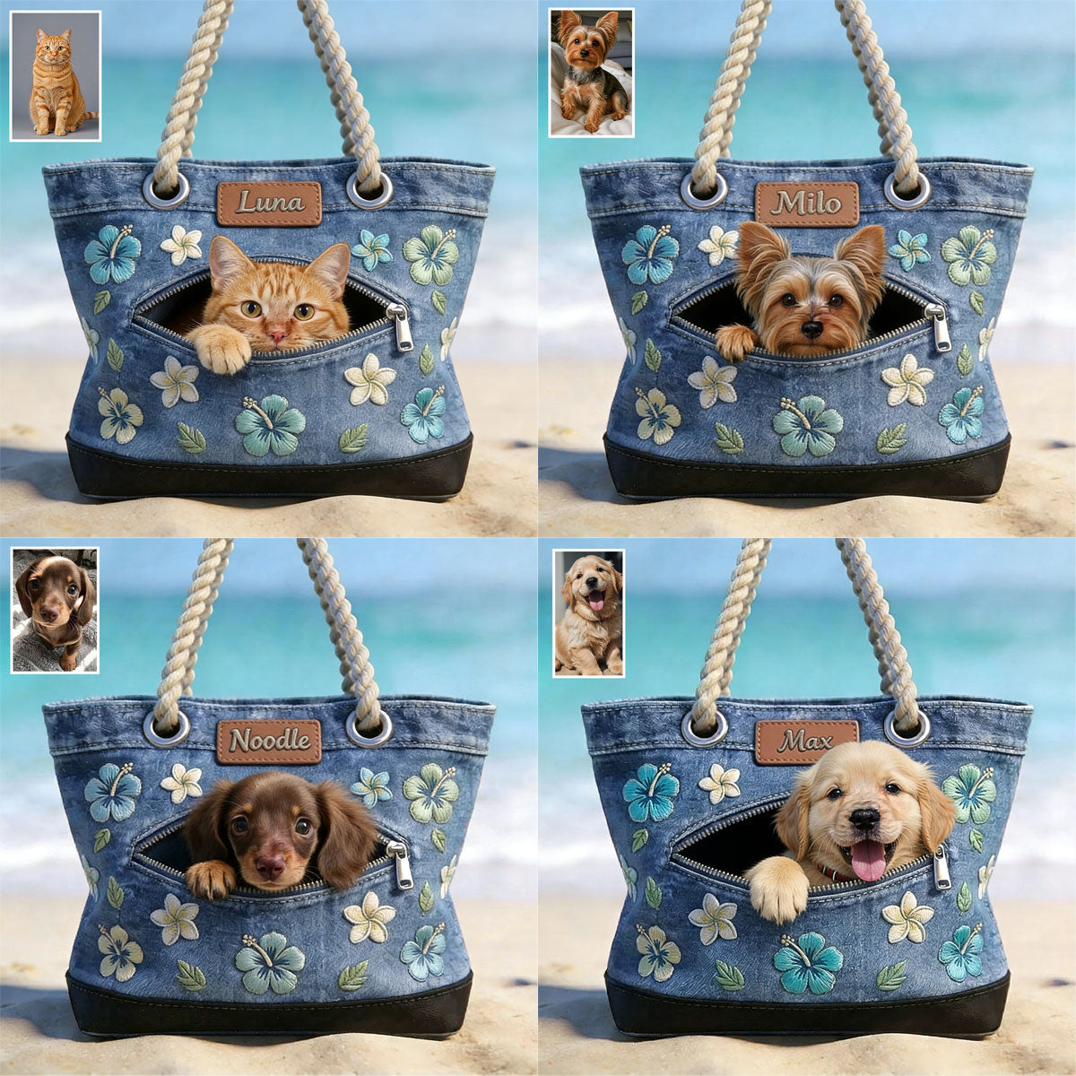 Salty Lil' Beach - Personalisierte Hund Strandtasche