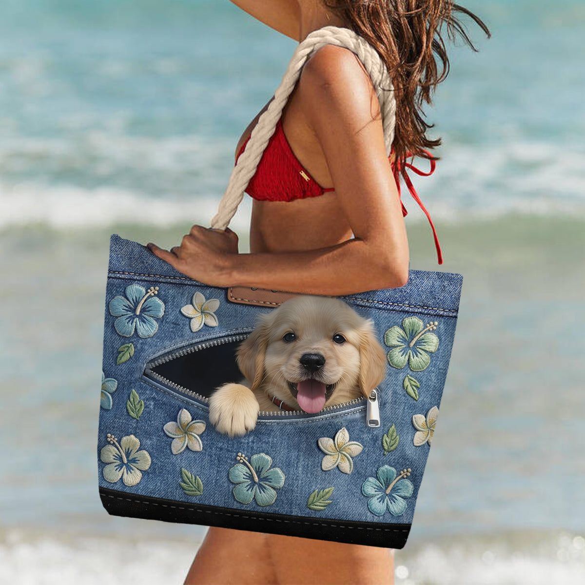 Salty Lil' Beach - Personalisierte Hund Strandtasche