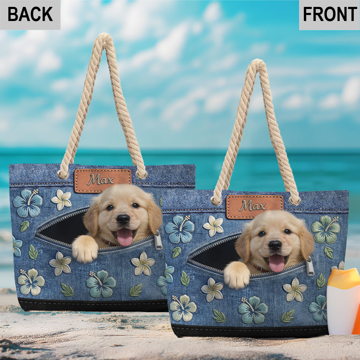 Salty Lil' Beach - Personalisierte Hund Strandtasche