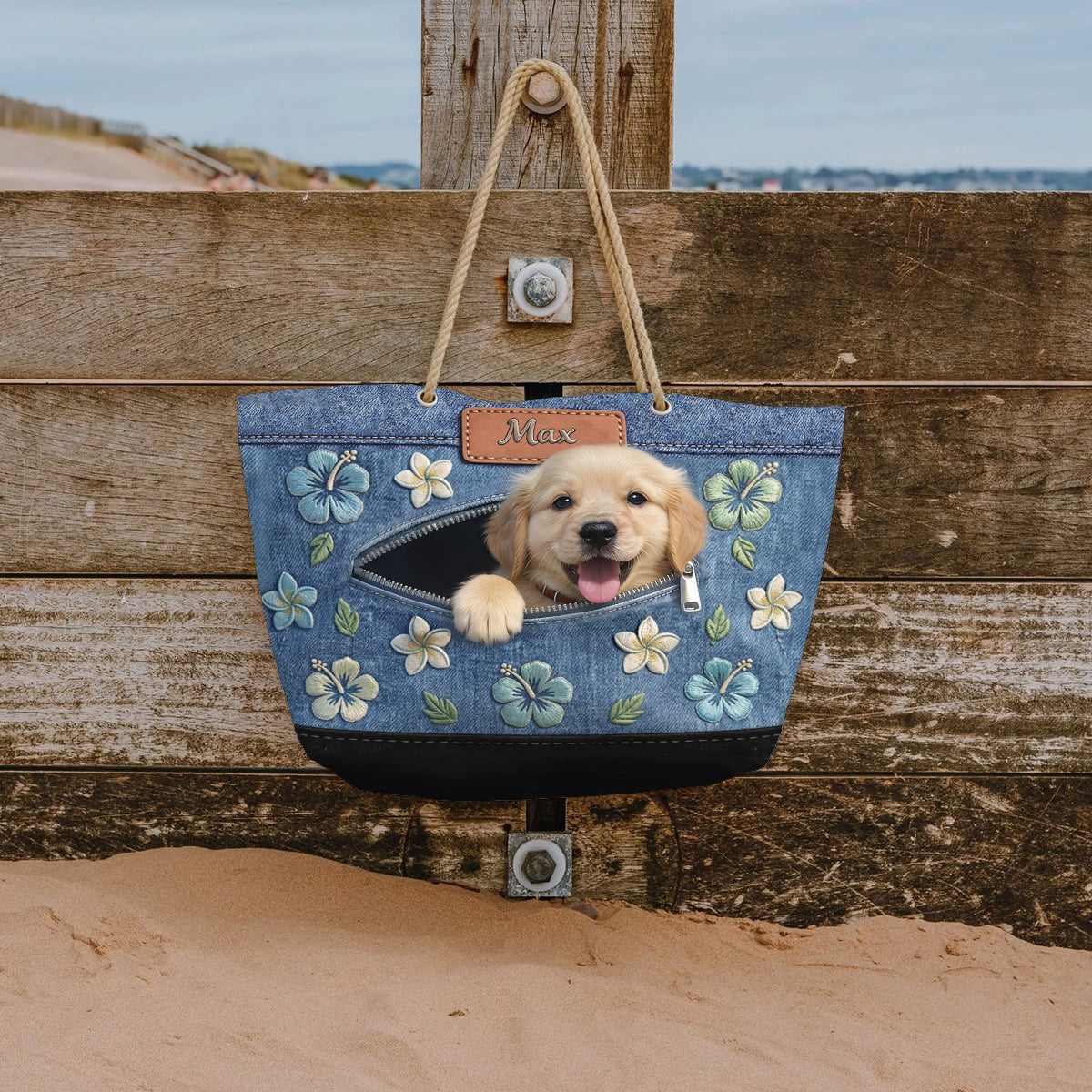 Salty Lil' Beach - Personalisierte Hund Strandtasche