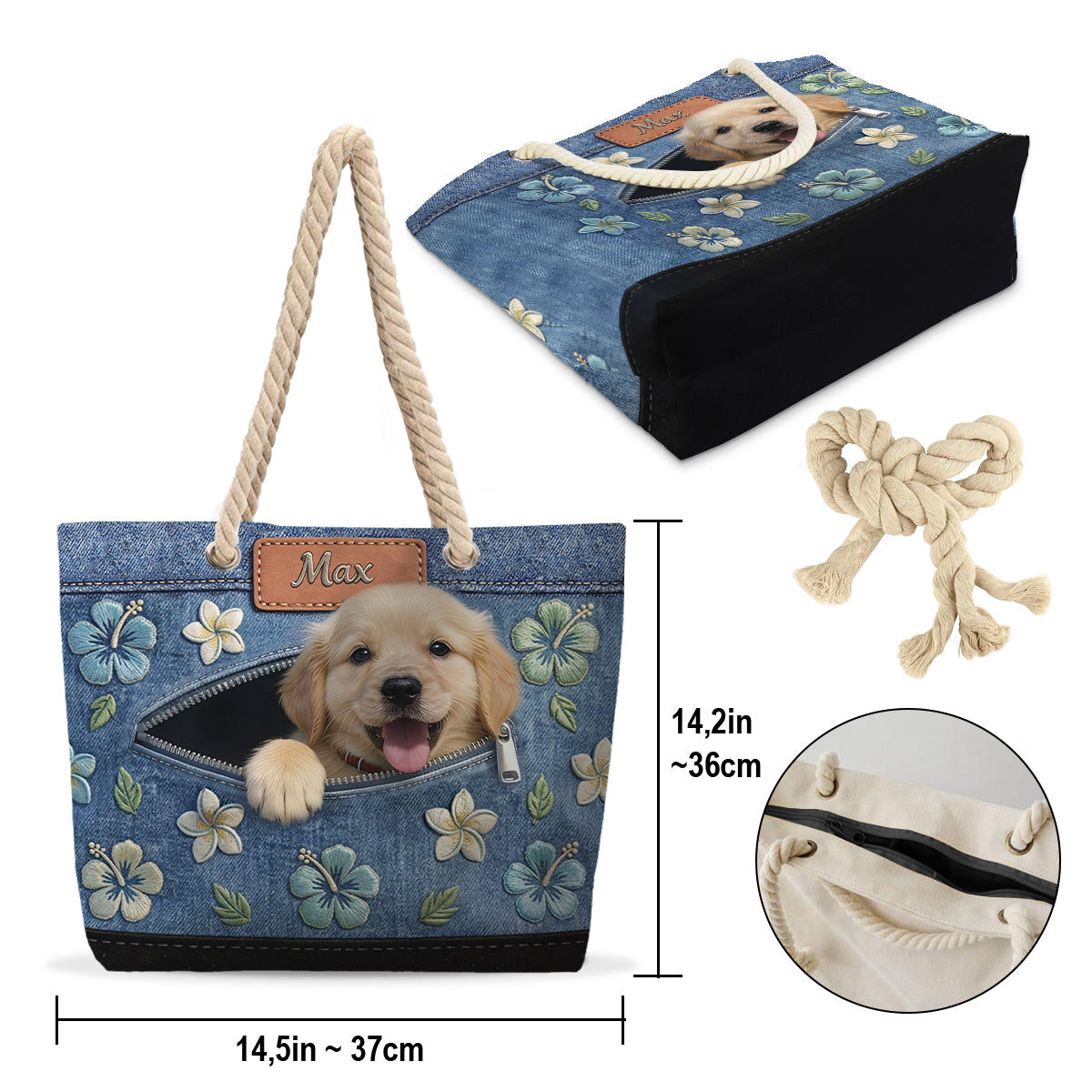 Salty Lil' Beach - Personalisierte Hund Strandtasche