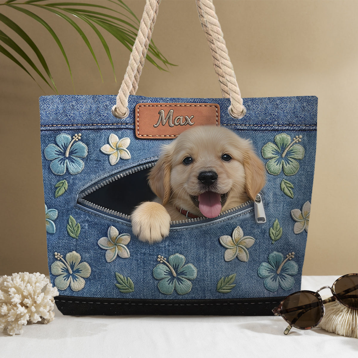 Salty Lil' Beach - Personalisierte Hund Strandtasche