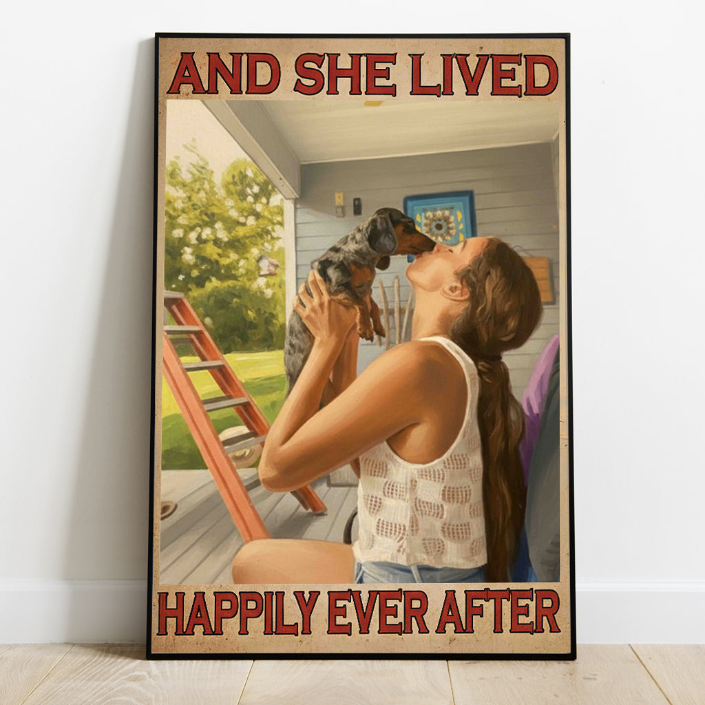 And She Lived Happily Ever After - Personalized Dog Canvas And Poster