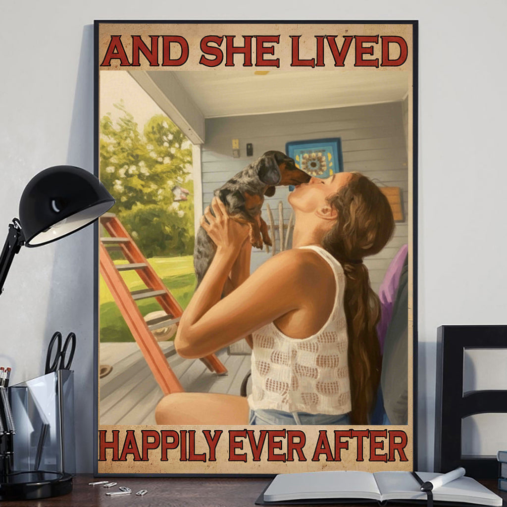 And She Lived Happily Ever After - Personalized Dog Canvas And Poster