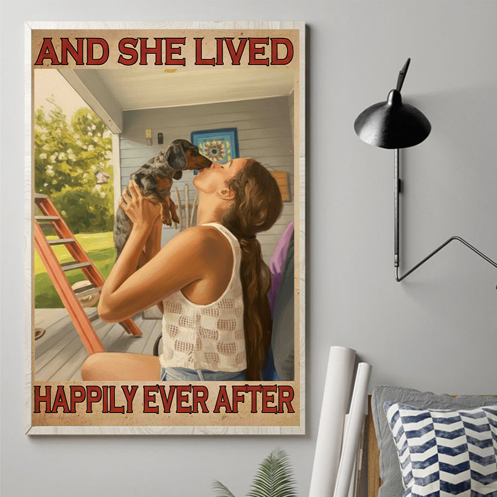 And She Lived Happily Ever After - Personalized Dog Canvas And Poster