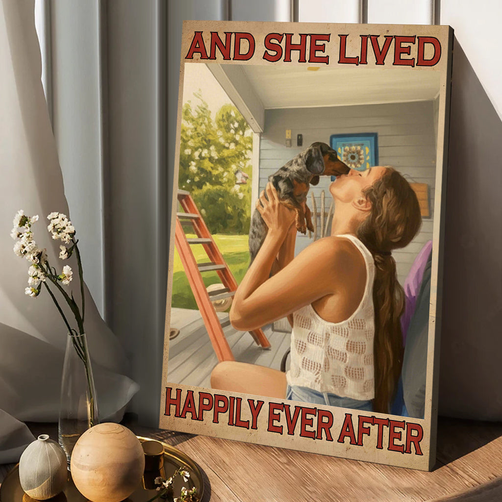 And She Lived Happily Ever After - Personalized Dog Canvas And Poster