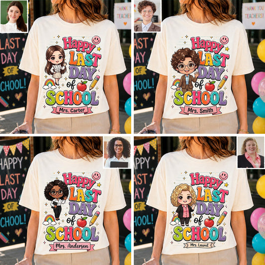 Lehrer Letzter Schultag - Personalisierte Lehrer T-Shirt und Hoodie