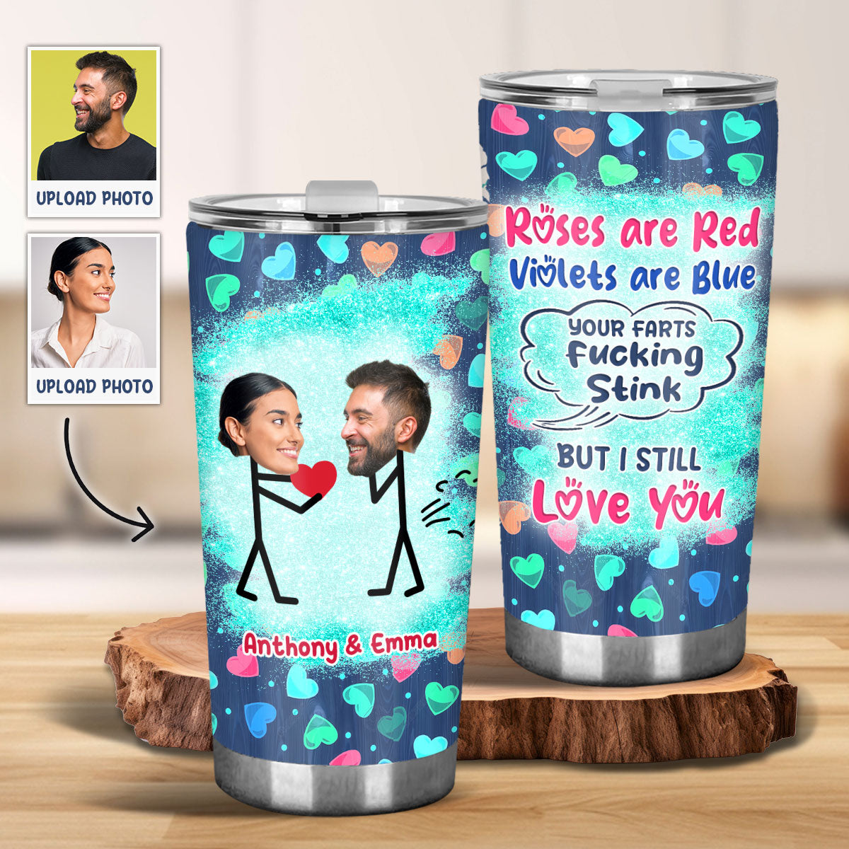 Funny Photo Inserted Couple - Personalized Couple Tumbler