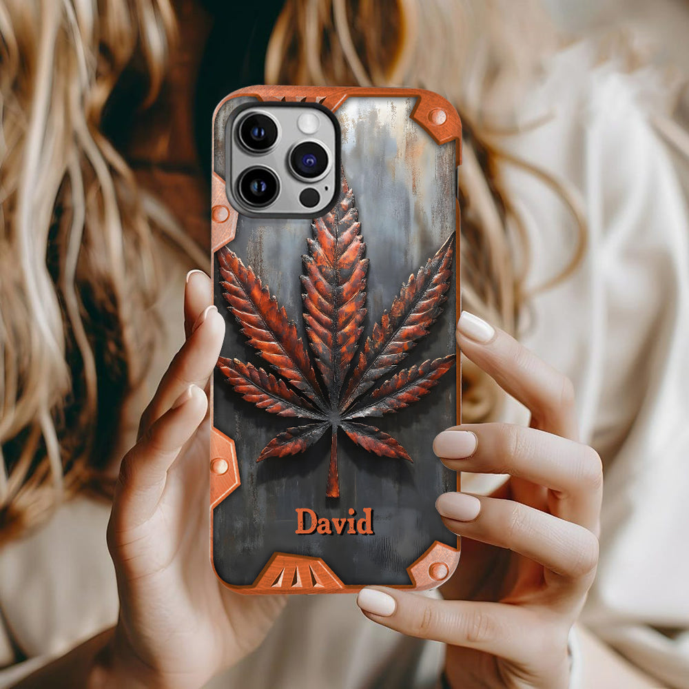 Superbe coque de téléphone personnalisée avec motif feuille et cannabis