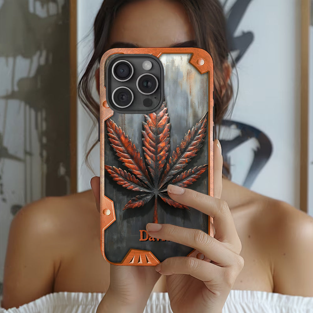 Superbe coque de téléphone personnalisée avec motif feuille et cannabis