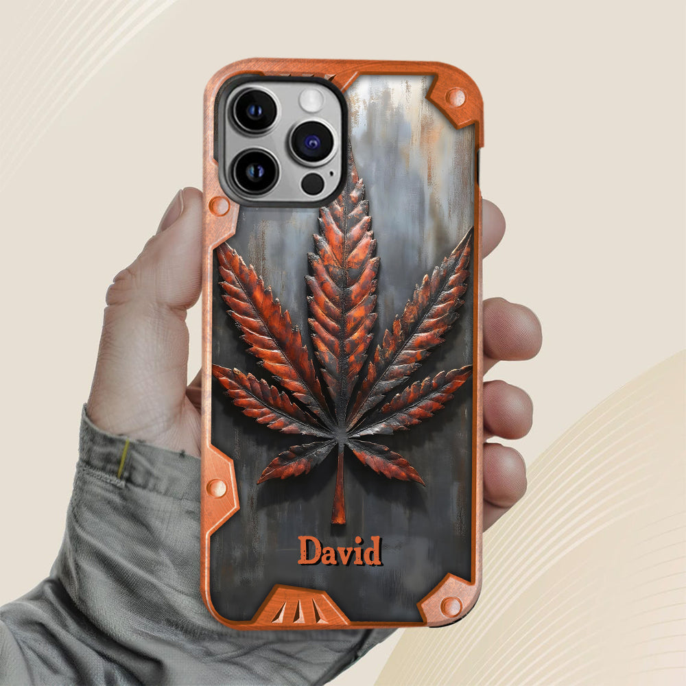Superbe coque de téléphone personnalisée avec motif feuille et cannabis