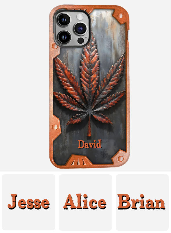 Superbe coque de téléphone personnalisée avec motif feuille et cannabis