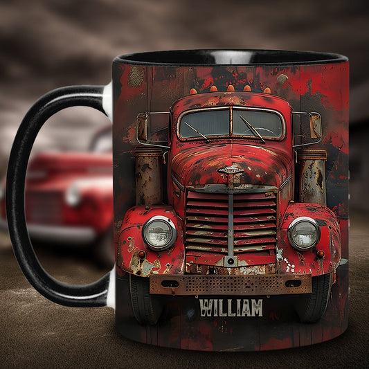 Red Truck - Personalized Trucker Accent Mug