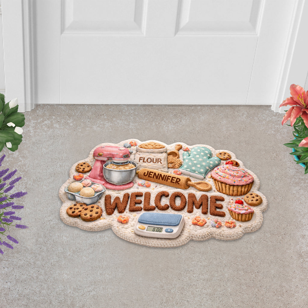 Baking Welcome Mat, Baking Home Decor - Personalized Baking Shaped Doormat/ Rug
