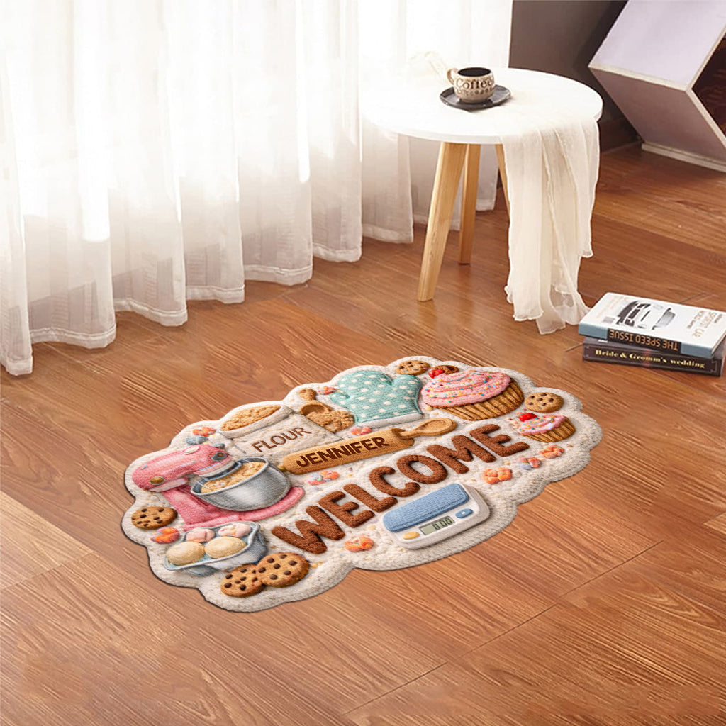 Baking Welcome Mat, Baking Home Decor - Personalized Baking Shaped Doormat/ Rug
